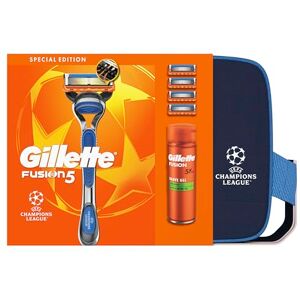 Gillette Fusion5 Men’s Grooming Gift Set, UCL Edition Washbag, Razor Handle, 3 Blade Refills, Sensitive Shave Gel 200ml, 5 Blade System, Smooth Comfortable Shave Gillette Fusion5 Men’s Grooming Gift Set, UCL Edition Washbag, Razor Handle, 3 Blade Refills, Sensitive Shave Gel 200ml, 5 Blade System, Smooth Comfortable Shave