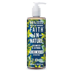 Faith In Nature Natural Seaweed and Citrus Hand Wash, Detoxifying, Vegan and Cruelty Free, No SLS or Parabens, 400 ml
