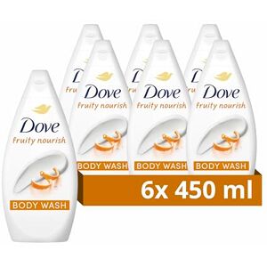 Dove Fruity Nourish Body Wash Body Cleanser shower gel with plant-based moisturisers for softer, smoother skin after one shower 6x 450 ml Dove Fruity Nourish Body Wash Body Cleanser shower gel with plant-based moisturisers for softer, smoother skin after one shower 6x 450 ml