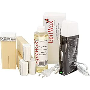 EpilWax Royal Complete Waxing Kit with: professional wax heater 4 Roll-On wax 100 ml Vanilla, 100 waxing strips, 1 bottle of 250 ml after waxing oil (Royal black Vanilla 4) EpilWax Royal Complete Waxing Kit with: professional wax heater 4 Roll-On wax 100 ml Vanilla, 100 waxing strips, 1 bottle of 250 ml after waxing oil (Royal black Vanilla 4)
