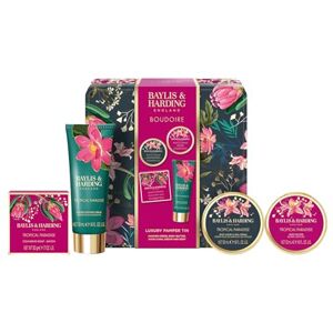 Baylis & Harding Boudoire Tropical Paradise Luxury Pamper Tin Gift Set (Pack of 1) Vegan Friendly Baylis & Harding Boudoire Tropical Paradise Luxury Pamper Tin Gift Set (Pack of 1) Vegan Friendly