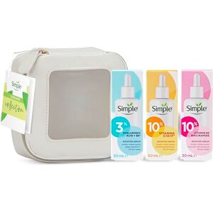 Simple Booster Serum Collection 3 piece Gift Set with a small Travel Beauty Bag Simple Booster Serum Collection 3 piece Gift Set with a small Travel Beauty Bag