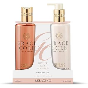 Grace Cole Ginger Lily & Mandarin Scented Body Care Duo Gift Set 1 x Bath & Shower Gel 300ml, 1 x Hand & Body Lotion 300ml Essential Oils Vegan Made In England Grace Cole Ginger Lily & Mandarin Scented Body Care Duo Gift Set 1 x Bath & Shower Gel 300ml, 1 x Hand & Body Lotion 300ml Essential Oils Vegan Made In England