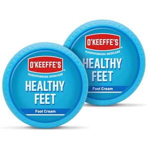 O'Keeffe's Healthy Feet Jar 91g, Twin Pack Foot Cream for Very Dry Skin, Cracked Heels and Feet Instantly Boosts Moisture Levels, Creates a Protective Layer & Prevents Moisture Loss O'Keeffe's Healthy Feet Jar 91g, Twin Pack Foot Cream for Very Dry Skin, Cracked Heels and Feet Instantly Boosts Moisture Levels, Creates a Protective Layer & Prevents Moisture Loss