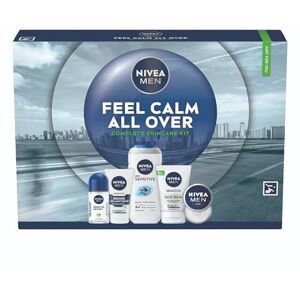 NIVEA MEN Feel Calm All Over Skincare Gift Set (5 Products) Men Gift Set for Sensitive Skin Includes Shower Gel, Face Wash, Face Moisturiser, Creme, and Anti-Perspirant NIVEA MEN Feel Calm All Over Skincare Gift Set (5 Products) Men Gift Set for Sensitive Skin Includes Shower Gel, Face Wash, Face Moisturiser, Creme, and Anti-Perspirant