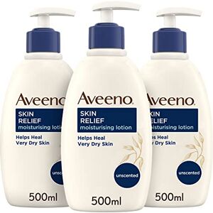 Aveeno Skin Relief Moisturising Lotion Bundle (3x 500ml), Nourishing Body Lotion for Relief from Very Dry, Tight Skin, Body Moisturiser Enriched with Prebiotic Triple Oat Complex and Shea Butter Aveeno Skin Relief Moisturising Lotion Bundle (3x 500ml), Nourishing Body Lotion for Relief from Very Dry, Tight Skin, Body Moisturiser Enriched with Prebiotic Triple Oat Complex and Shea Butter