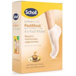 Dr. Scholl's Scholl ExpertCare PediMask Foot Mask Socks, 4-Pairs Multipack, Softer and Smoother Feet in 1 Application, Intensely Moisturising with Manuka Honey, Urea and Shea Butter, Dry Skin Moisturise and Repair Dr. Scholl's Scholl ExpertCare PediMask Foot Mask Socks, 4-Pairs Multipack, Softer and Smoother Feet in 1 Application, Intensely Moisturising with Manuka Honey, Urea and Shea Butter, Dry Skin Moisturise and Repair