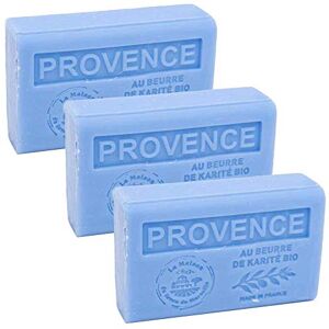 Maison du Savon Savon de Marseille - French Soap made with Organic Shea Butter - Provence Fragrance - Suitable for All Skin Types - 125 Gram Bars - Set of 3