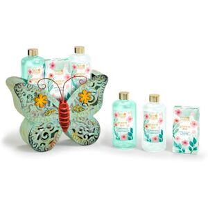 KP Pharma Luxurious Butterfly Bath Gift Set, Green Tea - Moisturizing Body Lotion, Premium Bath Gel and Bath Soap