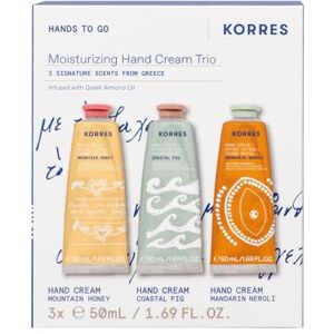 Korres Moisturising Hand Cream Trio for Gifting, Coastal Fig, Mandarin Neroli & Mountain Honey Hand Creams, Gift Set, for Delicate & Nourished Hands, Silicone & Paraben-Free, 3 x 50 ml Korres Moisturising Hand Cream Trio for Gifting, Coastal Fig, Mandarin Neroli & Mountain Honey Hand Creams, Gift Set, for Delicate & Nourished Hands, Silicone & Paraben-Free, 3 x 50 ml