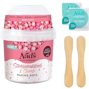 Nad's Hair Removal Hard Wax Beads Full Body Hard Wax Kit For Women Microwaveable Hot Wax No-Strip Formula (Strawberries & Cream) 200g with 2 Applicators & 2 Oil Wipes Nad's Hair Removal Hard Wax Beads Full Body Hard Wax Kit For Women Microwaveable Hot Wax No-Strip Formula (Strawberries & Cream) 200g with 2 Applicators & 2 Oil Wipes