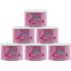 RESTASE Liposoluble Depilatory Wax, Titanium Dioxide, Dry, Sensitive and Delicate Skin, 6 x 400 ml, Made in Italy RESTASE Liposoluble Depilatory Wax, Titanium Dioxide, Dry, Sensitive and Delicate Skin, 6 x 400 ml, Made in Italy