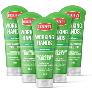O'Keeffe's Working Hands, 80ml Tubes (5 Pack) Hand Cream for Extremely Dry, Cracked Hands Instantly Boosts Moisture Levels, Creates a Protective Layer & Prevents Moisture Loss O'Keeffe's Working Hands, 80ml Tubes (5 Pack) Hand Cream for Extremely Dry, Cracked Hands Instantly Boosts Moisture Levels, Creates a Protective Layer & Prevents Moisture Loss