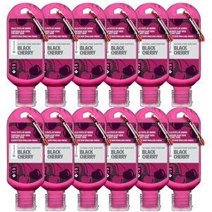 Palm Black Cherry 12 Pack 60ml Anti Bacterial Premium Hand Sanitiser Travel Size Refillable Clip Bottle Quick Drying Non Sticky Extra Moisturising Kills 99.9% of Viruses and Bacteria Palm Black Cherry 12 Pack 60ml Anti Bacterial Premium Hand Sanitiser Travel Size Refillable Clip Bottle Quick Drying Non Sticky Extra Moisturising Kills 99.9% of Viruses and Bacteria