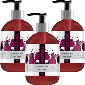 Palmsafe Black Cherry 300ml x 3 Luxury Hand Wash Soothing Hand Cleanser Hydrates Sensitive or Irritated Skin Natural Bioactives to Nourish and Moisturise Vegan-friendly Palmsafe Black Cherry 300ml x 3 Luxury Hand Wash Soothing Hand Cleanser Hydrates Sensitive or Irritated Skin Natural Bioactives to Nourish and Moisturise Vegan-friendly