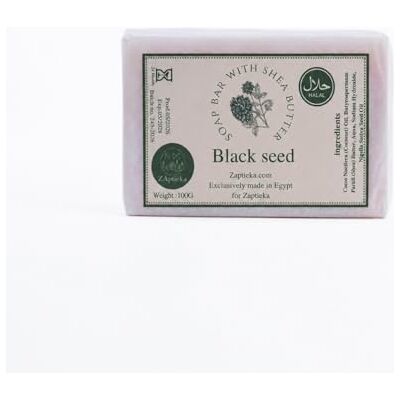 ZAptieka Black Seed Oil Soap Bar for Face and Body, 100 g Cleansing bar with nigella sativa, shea butter and coconut oil. Gentle daily soap for all skin types. ZAptieka Black Seed Oil Soap Bar for Face and Body, 100 g Cleansing bar with nigella sativa, shea butter and coconut oil. Gentle daily soap for all skin types.