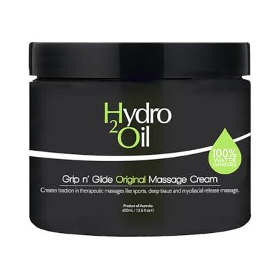 HYDRO 2 OIL Original Massage Cream 400ml Nourishing Hydrating Formula Silky cushioning texture, water-dispersible, easy clean-up HYDRO 2 OIL Original Massage Cream 400ml Nourishing Hydrating Formula Silky cushioning texture, water-dispersible, easy clean-up