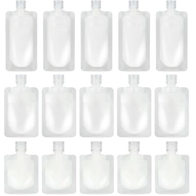 DS.DISTINCTIVE STYLE ds. distinctive style Travel Pouches for Toiletries Set of 15 Pieces 30 ml/50 ml/100 ml Portable Travel Liquid Pouch Squeeze Refillable Travel Containers for Conditioner, Lotion and Soap Liquids DS.DISTINCTIVE STYLE ds. distinctive style Travel Pouches for Toiletries Set of 15 Pieces 30 ml/50 ml/100 ml Portable Travel Liquid Pouch Squeeze Refillable Travel Containers for Conditioner, Lotion and Soap Liquids
