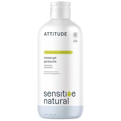 ATTITUDE Body Wash for Sensitive Skin, EWG Verified Shower Gel, Soothing Oat, Dermatologically Tested, Plant and Mineral-Based, Vegan Personal Care, Unscented, 473 mL ATTITUDE Body Wash for Sensitive Skin, EWG Verified Shower Gel, Soothing Oat, Dermatologically Tested, Plant and Mineral-Based, Vegan Personal Care, Unscented, 473 mL