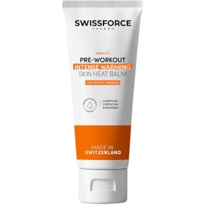Swissforce Pharma SWISSFORCE Sports Massage Balm Warming Pre-Workout Formula 100 ml Supports your warm-up routine before gym, running and training with a lightweight, comfortable skin feel Swissforce Pharma SWISSFORCE Sports Massage Balm Warming Pre-Workout Formula 100 ml Supports your warm-up routine before gym, running and training with a lightweight, comfortable skin feel
