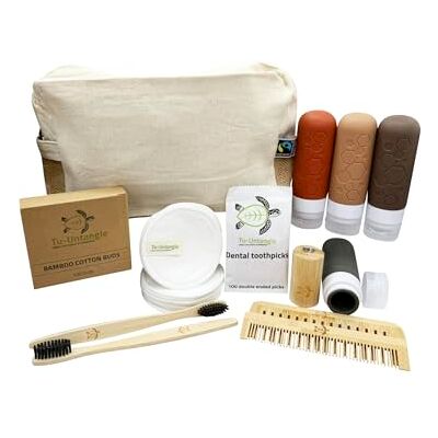 Tu-Untangle Zero Waste Toiletry Kit Eco-Friendly Travel Set Earth Brown Travel-ready essentials, Helps reduce waste, Suitable for men and women, Reusable items, Practical gift idea, Ocean Blue Tu-Untangle Zero Waste Toiletry Kit Eco-Friendly Travel Set Earth Brown Travel-ready essentials, Helps reduce waste, Suitable for men and women, Reusable items, Practical gift idea, Ocean Blue