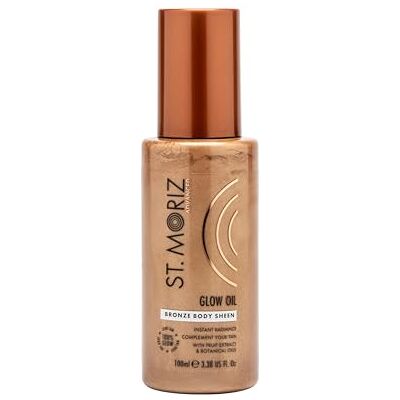 ST. MORIZ St Moriz Advanced Glow Oil Bronze Body Sheen for Instant Skin Radiance & Rich Hydration Body Glow Enhancer Shimmering Liquid Bronzer Compliments Your Tan Vegan Cruelty Free 100ml ST. MORIZ St Moriz Advanced Glow Oil Bronze Body Sheen for Instant Skin Radiance & Rich Hydration Body Glow Enhancer Shimmering Liquid Bronzer Compliments Your Tan Vegan Cruelty Free 100ml