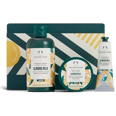 The Body Shop Almond Milk Gift Set 3 Piece Set, Shower Cream, Body Yogurt, Hand Balm,Vegan The Body Shop Almond Milk Gift Set 3 Piece Set, Shower Cream, Body Yogurt, Hand Balm,Vegan