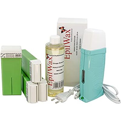 EpilWax Royal Complete Waxing Kit with: Professional Wax Heater 4 Roll-On Wax 100 ml with Aloe Vera, 100 Waxing Strips, 1 Bottle of 250 ml After Waxing Oil (Royal Series with Aloe 4) EpilWax Royal Complete Waxing Kit with: Professional Wax Heater 4 Roll-On Wax 100 ml with Aloe Vera, 100 Waxing Strips, 1 Bottle of 250 ml After Waxing Oil (Royal Series with Aloe 4)
