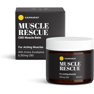 CANNARAY Muscle Rescue Balm 250mg CBD – 60ml Cooling Muscle Rub with Aloe, Arnica, Eucalyptus & Shea Butter THC-Free CBD Cream for Sore Muscles & Post-Workout Recovery CANNARAY Muscle Rescue Balm 250mg CBD – 60ml Cooling Muscle Rub with Aloe, Arnica, Eucalyptus & Shea Butter THC-Free CBD Cream for Sore Muscles & Post-Workout Recovery