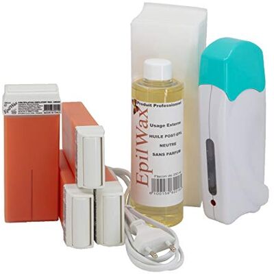 EpilWax Complete Hair Removal Waxing Kit with Wax Roll-on Cartridges, Roll On Wax Heater, 100 Strips and Waxing Oil (Argan, 4) EpilWax Complete Hair Removal Waxing Kit with Wax Roll-on Cartridges, Roll On Wax Heater, 100 Strips and Waxing Oil (Argan, 4)