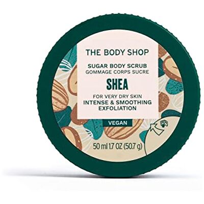 The Body Shop Shea Body Scrub INTENSE SUGAR BODY EXFOLIATOR FOR VERY DRY SKIN, 50 ml Travel size (Pack x2) The Body Shop Shea Body Scrub INTENSE SUGAR BODY EXFOLIATOR FOR VERY DRY SKIN, 50 ml Travel size (Pack x2)