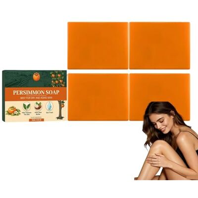 XUSHAOLUN Persimmon Soap for Dry and Aging Skin, Plant Based Moisturizing Cleansing Bar, Richly Foam Deep Clean Body Wash, Fresh Scent Gentle Nourishing Daily Care, Suitable For All Ages Daily Bath Use (PCS4) XUSHAOLUN Persimmon Soap for Dry and Aging Skin, Plant Based Moisturizing Cleansing Bar, Richly Foam Deep Clean Body Wash, Fresh Scent Gentle Nourishing Daily Care, Suitable For All Ages Daily Bath Use (PCS4)