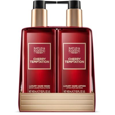 Baylis & Harding The Edit Cherry Temptation 2 Bottle Set, 400 ml Hand Wash & 400 ml Hand Lotion Vegan Friendly (Pack of 1) Baylis & Harding The Edit Cherry Temptation 2 Bottle Set, 400 ml Hand Wash & 400 ml Hand Lotion Vegan Friendly (Pack of 1)