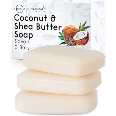 O NATURALS Organic Soap Bar Set – Natural Bath & Body Soap Bars for Women & Men, Moisturizing Face and Body Bath Gift Collection, 3 Pack (Coconut and Shea Butter) O NATURALS Organic Soap Bar Set – Natural Bath & Body Soap Bars for Women & Men, Moisturizing Face and Body Bath Gift Collection, 3 Pack (Coconut and Shea Butter)