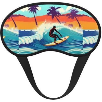 PUYhgb Hawaiian Surfer On Wavy Print Sleep Mask,Eye Mask,Breathable Sleeping Mask for Travel,Camping,Shift Work PUYhgb Hawaiian Surfer On Wavy Print Sleep Mask,Eye Mask,Breathable Sleeping Mask for Travel,Camping,Shift Work