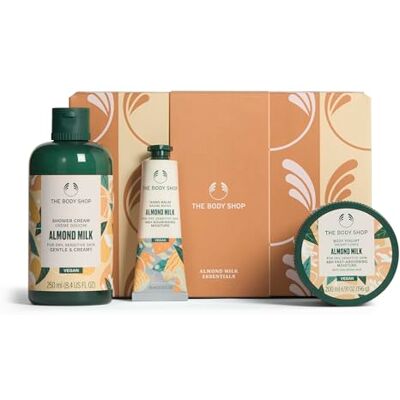 The Body Shop Almond Essentials Gift Set, Full-Size Body Care for Dry, Sensitive Skin (Worth £29.5) Shower Cream 250ml, Body Yogurt 200ml and Hand Balm 30ml, Soothing Care and Gentle Cleansing, by The Body Shop Almond Essentials Gift Set, Full-Size Body Care for Dry, Sensitive Skin (Worth £29.5) Shower Cream 250ml, Body Yogurt 200ml and Hand Balm 30ml, Soothing Care and Gentle Cleansing, by