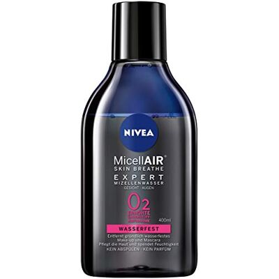 NIVEA Micellair Skin Breathe Expert Micellar Water Waterproof 400 ml Pack of 1 x 400 ml Micella Cleansing Water for Waterproof Make-Up Increased Skin Oxygen Absorption by Make-up Remover NIVEA Micellair Skin Breathe Expert Micellar Water Waterproof 400 ml Pack of 1 x 400 ml Micella Cleansing Water for Waterproof Make-Up Increased Skin Oxygen Absorption by Make-up Remover