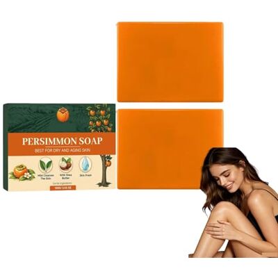 XUSHAOLUN Persimmon Soap for Dry and Aging Skin, Plant Based Moisturizing Cleansing Bar, Richly Foam Deep Clean Body Wash, Fresh Scent Gentle Nourishing Daily Care, Suitable For All Ages Daily Bath Use (PCS2) XUSHAOLUN Persimmon Soap for Dry and Aging Skin, Plant Based Moisturizing Cleansing Bar, Richly Foam Deep Clean Body Wash, Fresh Scent Gentle Nourishing Daily Care, Suitable For All Ages Daily Bath Use (PCS2)