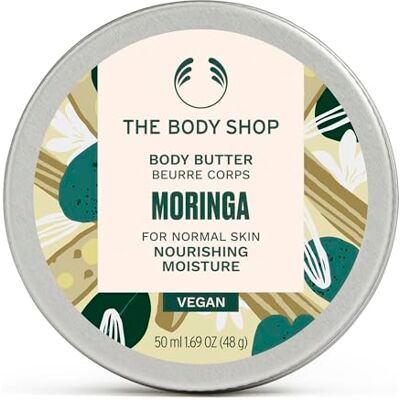 The Body Shop Moringa Body Butter for Dry Skin 50ml Rich Hydrating Body Cream with 96hr Moisture and Floral Scent, Mini Body Moisturiser for On-the-Go Care The Body Shop Moringa Body Butter for Dry Skin 50ml Rich Hydrating Body Cream with 96hr Moisture and Floral Scent, Mini Body Moisturiser for On-the-Go Care
