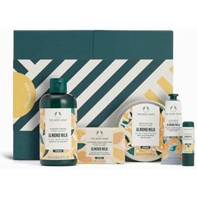 The Body Shop Almond Milk Gift Set 5 Piece Set, Shower Cream, Body Butter, Bar Soap, Lip Balm, Hand Balm, Vegan The Body Shop Almond Milk Gift Set 5 Piece Set, Shower Cream, Body Butter, Bar Soap, Lip Balm, Hand Balm, Vegan