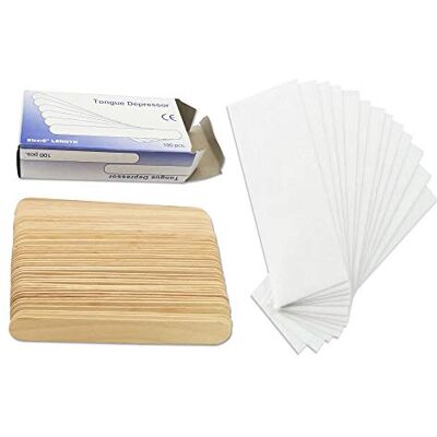 Bornfeel Waxing Spatulas & Wax Strips Kit 300pcs 100 Large Thick Wax Sticks & 200 Wax Strips for Hair Removal of Face Body Eyebrow Legs Bikini Area Bornfeel Waxing Spatulas & Wax Strips Kit 300pcs 100 Large Thick Wax Sticks & 200 Wax Strips for Hair Removal of Face Body Eyebrow Legs Bikini Area