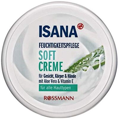 Isana Body Cream Moisturiser Soft Cream for Face, Body and Hands With Aloe Vera & Vitamin E 200 ml Isana Body Cream Moisturiser Soft Cream for Face, Body and Hands With Aloe Vera & Vitamin E 200 ml