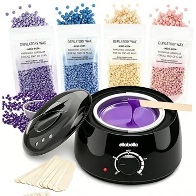 ELLA BELLA Premium At Home Waxing Kit for Women & Men Hard Wax Kit with Wax Warmer, Wax Beads & Applicator Sticks Professional Hair Removal Wax Machine, Eyebrow, Bikini, Legs & Body ELLA BELLA Premium At Home Waxing Kit for Women & Men Hard Wax Kit with Wax Warmer, Wax Beads & Applicator Sticks Professional Hair Removal Wax Machine, Eyebrow, Bikini, Legs & Body