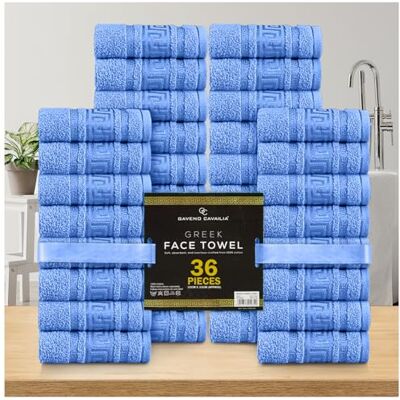 GC GAVENO CAVAILIA 100% Cotton Face Cloths Towels Ultra-Soft 36 Pack Flannel Face Cloth for Makeup Removal & Skincare Reusable Wash Cloths Durable Face Towels for Hotel, Spa, Gym 33x33cm, Blue GC GAVENO CAVAILIA 100% Cotton Face Cloths Towels Ultra-Soft 36 Pack Flannel Face Cloth for Makeup Removal & Skincare Reusable Wash Cloths Durable Face Towels for Hotel, Spa, Gym 33x33cm, Blue