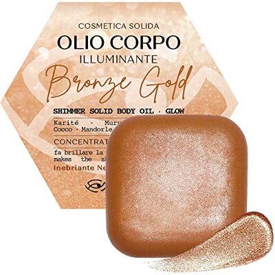 Senso Naturale Illuminating Solid Body Oil Bronze Gold, Tanning Cream with Shimmer Glitter, Nourishing Moisturiser Scented Neroli, Vitamin E, Shea Butter, Natural Vegan Senso Naturale Illuminating Solid Body Oil Bronze Gold, Tanning Cream with Shimmer Glitter, Nourishing Moisturiser Scented Neroli, Vitamin E, Shea Butter, Natural Vegan
