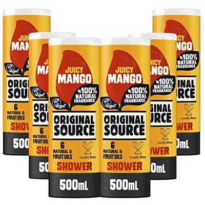Original Source Mango Shower Gel - Natural Fragrance - Vegan - 6 x 500 ml Original Source Mango Shower Gel - Natural Fragrance - Vegan - 6 x 500 ml