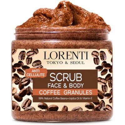 LORENTI TOKYO & SEOUL Lorenti Coffee Scrub Face & Body Jojoba Oil & Vitamin E Anti Cellulite, Stretch Marks, Spider Veins Wrinkle, Detox 500ml LORENTI TOKYO & SEOUL Lorenti Coffee Scrub Face & Body Jojoba Oil & Vitamin E Anti Cellulite, Stretch Marks, Spider Veins Wrinkle, Detox 500ml