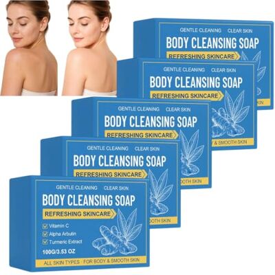 tuqieui Turmeric & Vitamin C Cleansing Bar for Face, Body & Underarms – Gentle Deep Hydrating Sulfate-Free Soap with Alpha Arbutin for All Skin Types, Even-Looking Glowing, Daily Care (5Pcs) tuqieui Turmeric & Vitamin C Cleansing Bar for Face, Body & Underarms – Gentle Deep Hydrating Sulfate-Free Soap with Alpha Arbutin for All Skin Types, Even-Looking Glowing, Daily Care (5Pcs)