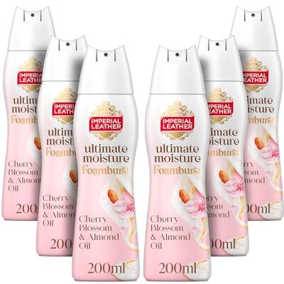 Imperial Leather Ultimate Moisture Cherry Blossom & Almond Oil Foamburst, Ultra Rich Lather & Delicate Fragrance, Suitable for Sensitive Skin Vegan & Cruelty Free (200ml), Multipack 6 x 200ml Imperial Leather Ultimate Moisture Cherry Blossom & Almond Oil Foamburst, Ultra Rich Lather & Delicate Fragrance, Suitable for Sensitive Skin Vegan & Cruelty Free (200ml), Multipack 6 x 200ml