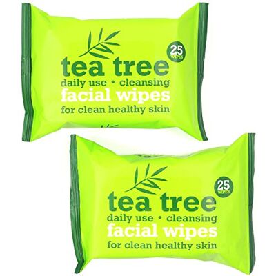 White Hinge Australian Tea Tree & Peppermint Daily Cleansing Wipes 50 Facial Wipes for Oil/Makeup Removal and Clean & Healthy Skin White Hinge Australian Tea Tree & Peppermint Daily Cleansing Wipes 50 Facial Wipes for Oil/Makeup Removal and Clean & Healthy Skin